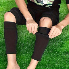 Football Shin Pads With Non Slip Stripes & Pocket Socks
