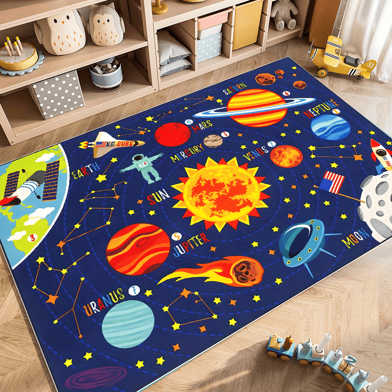 Soft Fluffy Solar System Large Carpet Area Carpet Living Room Bedroom