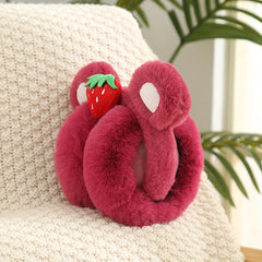 Winter Plush Strawberry Earmuffs Outdoor Ear Cover