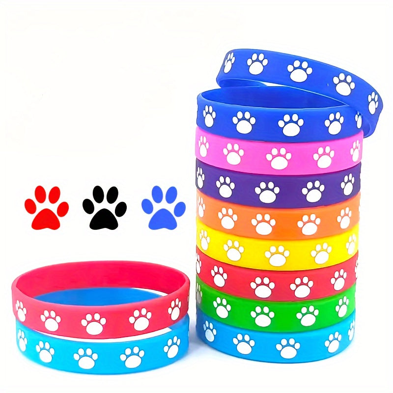 6pcs Animal Paw Print Wristbands Pet Care Bracelets