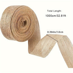 Christmas Tree Gift Wrapping Burlap Ribbon 10 Meters Long