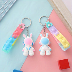2pcs Cartoon Spaceman Keychain Keyring for Bags and Backpacks