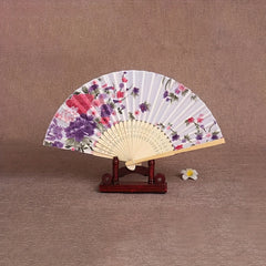 Chinese Style Fan Folding Women's Ancient Style Classic Dance Student Foldin...