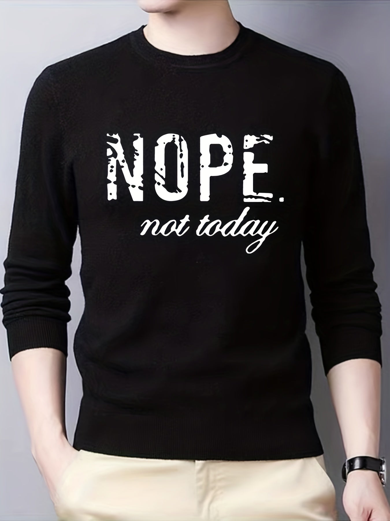 Men's Casual Warm Knitted Crew Neck Sweater