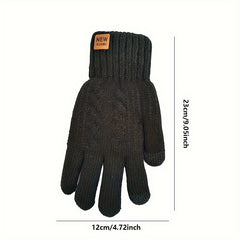 Plush Lining Winter Touch Screen Gloves For Men