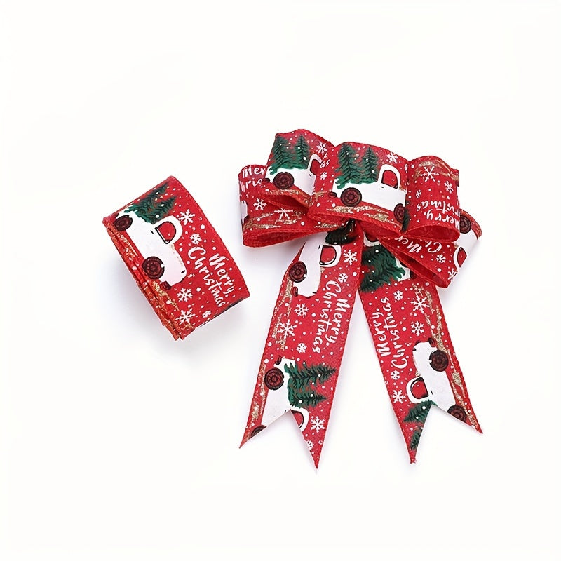 Red Plaid Bow Christmas Ribbon Decoration