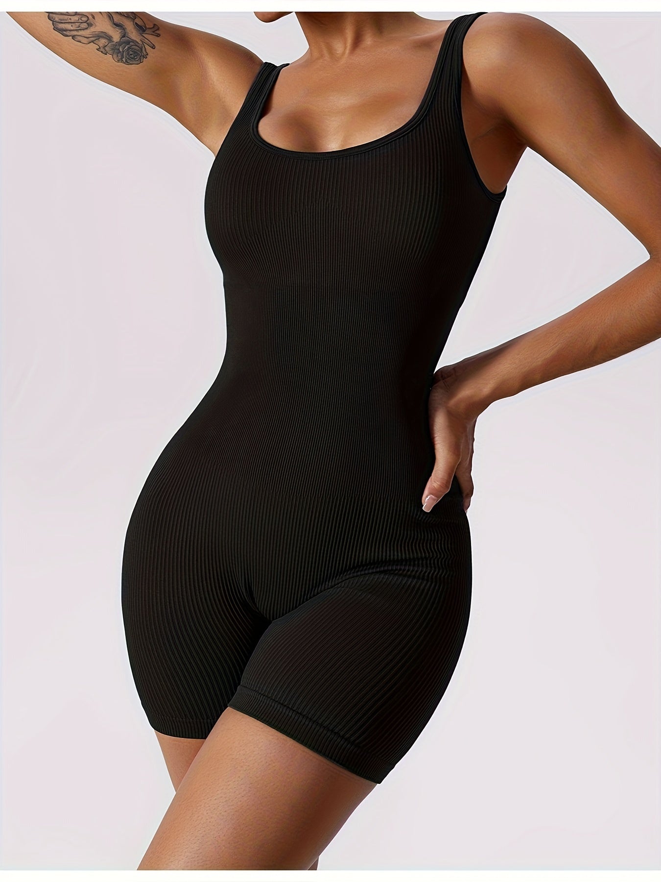 Quick Drying Sleeveless Bodysuit Sports Fitness Yoga Running Jumpsuit