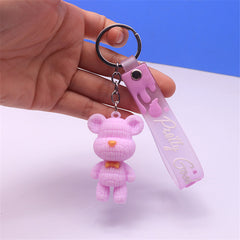 6pcs Multicolor 3D Bear Key Chain for Backpack