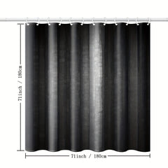 Waterproof Silk Gradient Shower Curtain with 12 Hooks