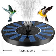 Solar Bird Bath Fountain Pump with 6 Nozzles