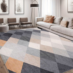 Geometric Absorbent Non Slip Rug Soft Faux Sheepskin Floor Mat
