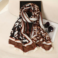 Leopard Print Scarf Bohemia Cotton Linen Shawl Vintage Windproof Warm Wrap
