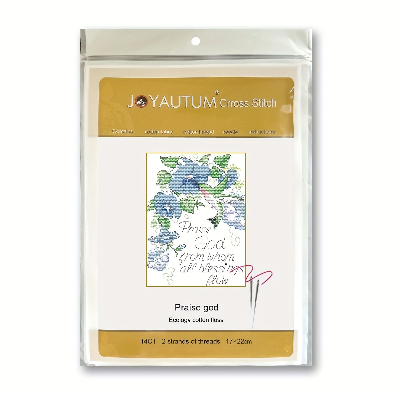 Cross Stitch Cloth Flowers And Birds DIY Material Package