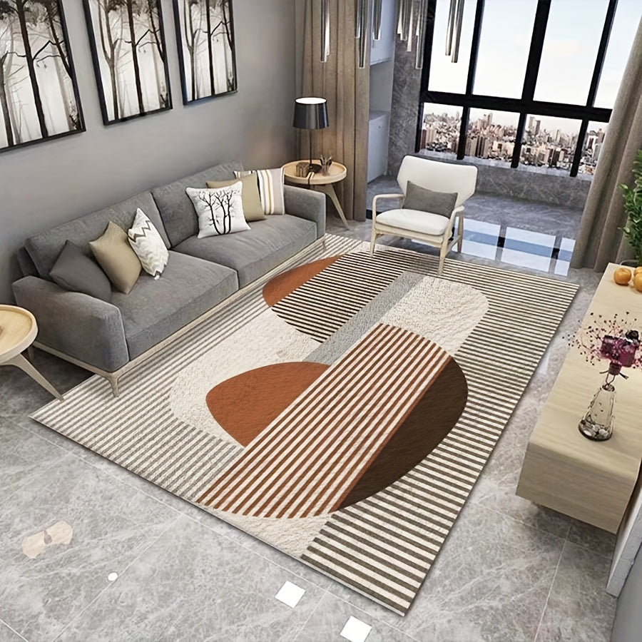 Soft Faux Cashmere Area Rug Non-slip TPR Base Modern Design
