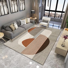 Soft Faux Cashmere Area Rug Non-slip TPR Base Modern Design