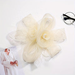 Mesh Flower Head Piece Bridal Fascinator Headpiece