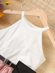 3pcs Girls Cami Top & Skirt Set with Waist Bag
