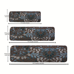 Waterproof Non Slip Kitchen Rug Floral Set