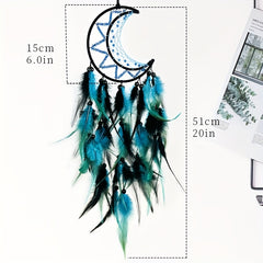Moon Dream Catcher Hanging Decoration Woven Feather Wall Decoration