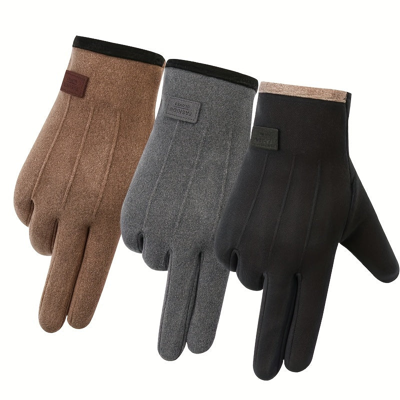 Men's Outdoor Cycling Gloves Warm Touch Screen Windproof Cold-proof Gloves