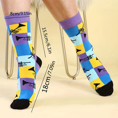 Colorful Plaid Socks Comfy & Breathable Mid Tube Socks