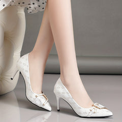 Geometric Pattern Stiletto Heels Point Toe Dress Pumps Women's Heels
