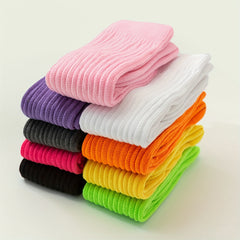 Ribbed Calf Socks Knee High Stockings Women's Hosiery