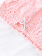 Girls Cartoon Sheep Flowers Heart Shortie Brief Set