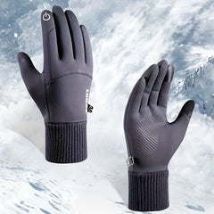 Outdoor Windproof Coldproof Cycling Warm Gloves Non-slip Plush Gloves