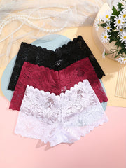3 Pack Lace Boyshorts Panties Women's Lingerie