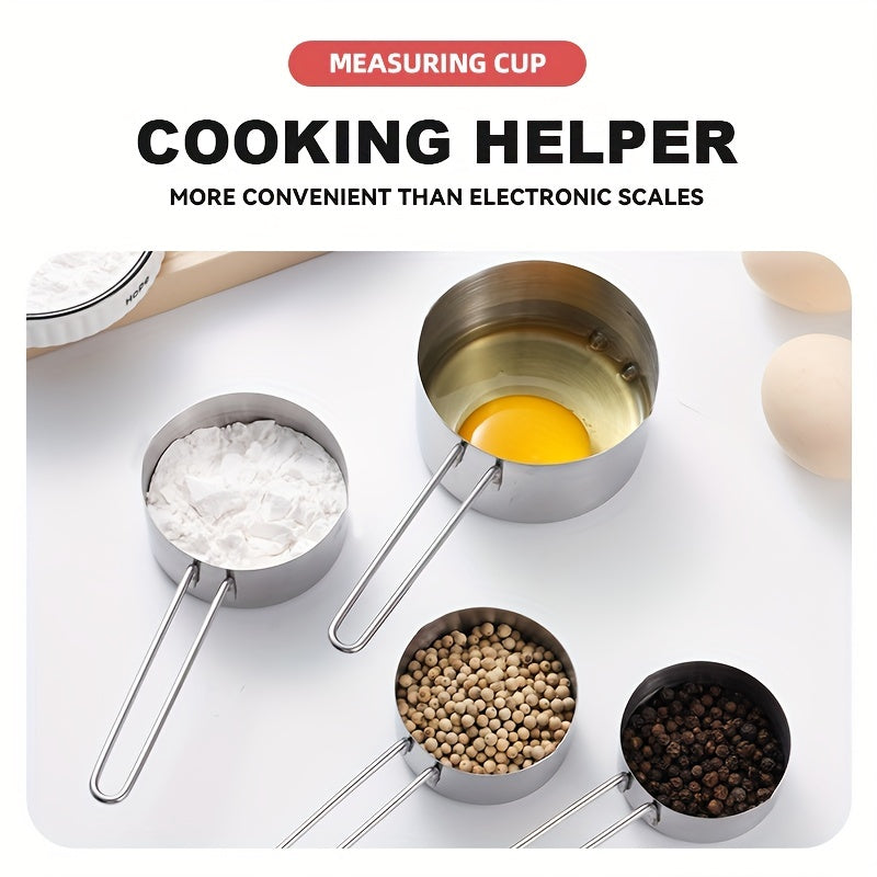 8pcs Measuring Cups/Spoons Set Stainless Steel Handle Cup Graduated Spoon