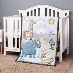 3pcs African Animals Print Baby Bedding Set For Children Nursery Kids