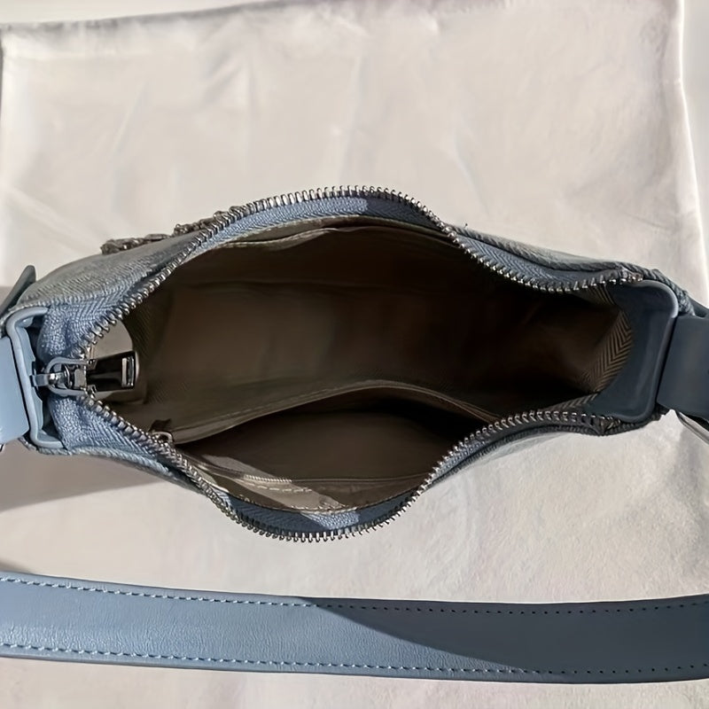 Y2K Heart Shoulder Bag Denim Handbag for Women