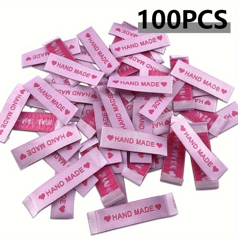 100/300 Personalized With Love Woven Sewing Labels Embroidered Label Tags