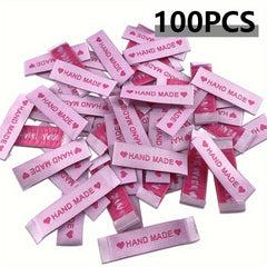 100/300 Personalized With Love Woven Sewing Labels Embroidered Label Tags