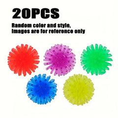100pcs Mini Hedgehog Squeeze Toys - Colorful Spiky Balls for Party Favors