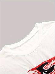 Women's Graffiti Print Tee & Joggers Set