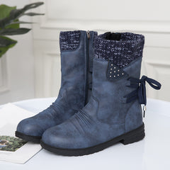 Women's Chunky Heeled Mid Calf Boots Western Cowboy Boots