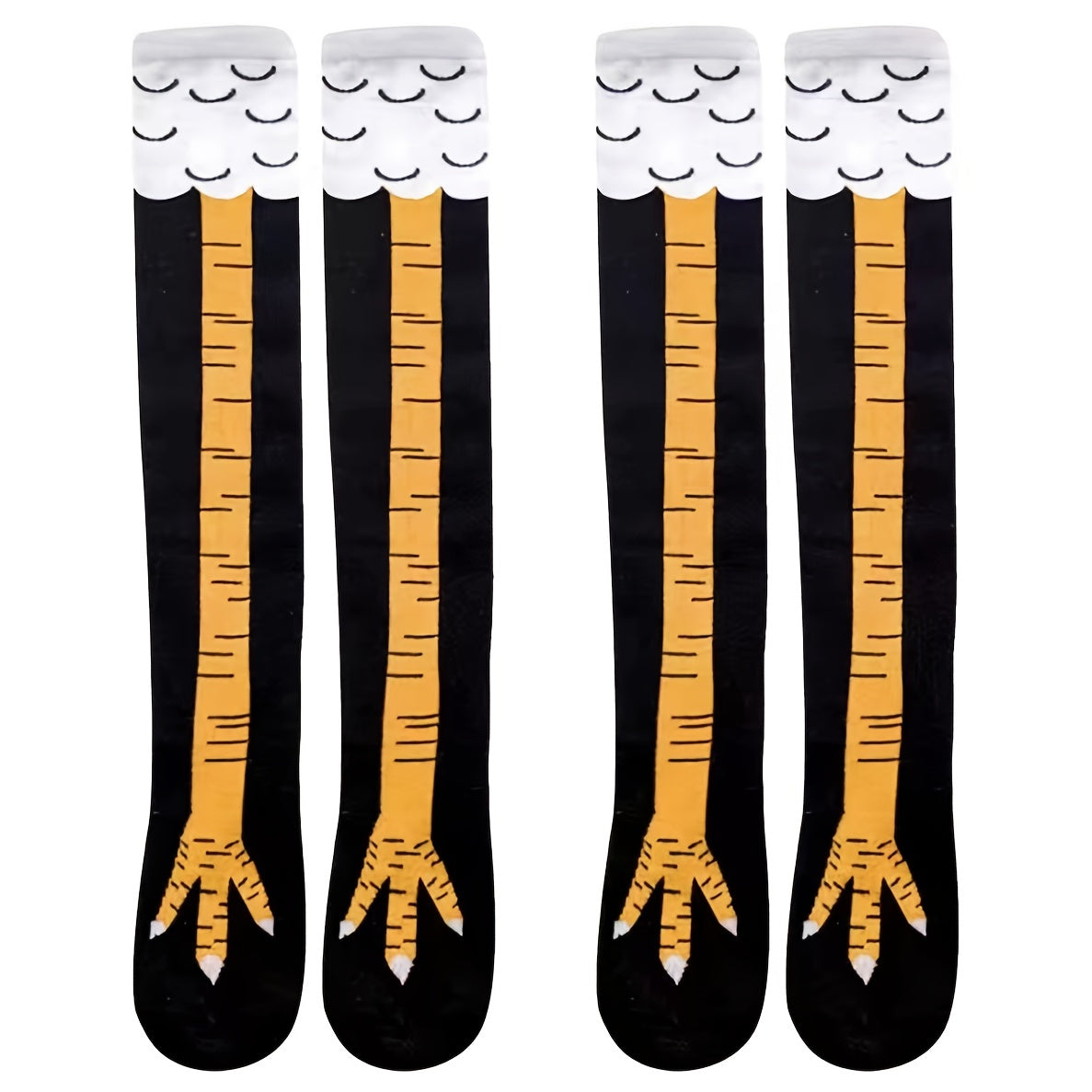 Chicken Feet Pattern Knee High Socks Funny