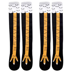 Chicken Feet Pattern Knee High Socks Funny