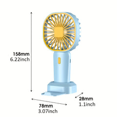 Portable Handheld Fan Rechargeable Cooling Mini USB Fan With Phone Holder
