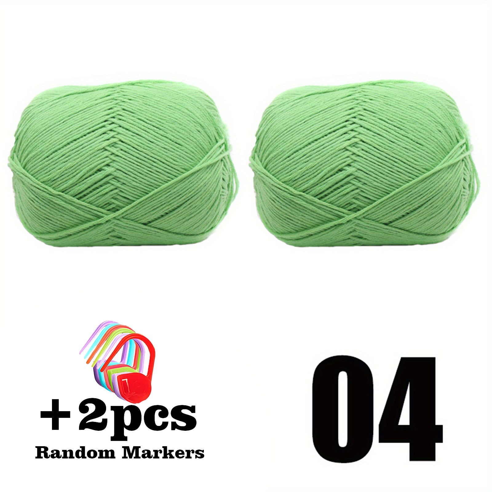 2pcsX50g 100 Cotton Yarn With 2pcs Purple Markers Crochet Yarn