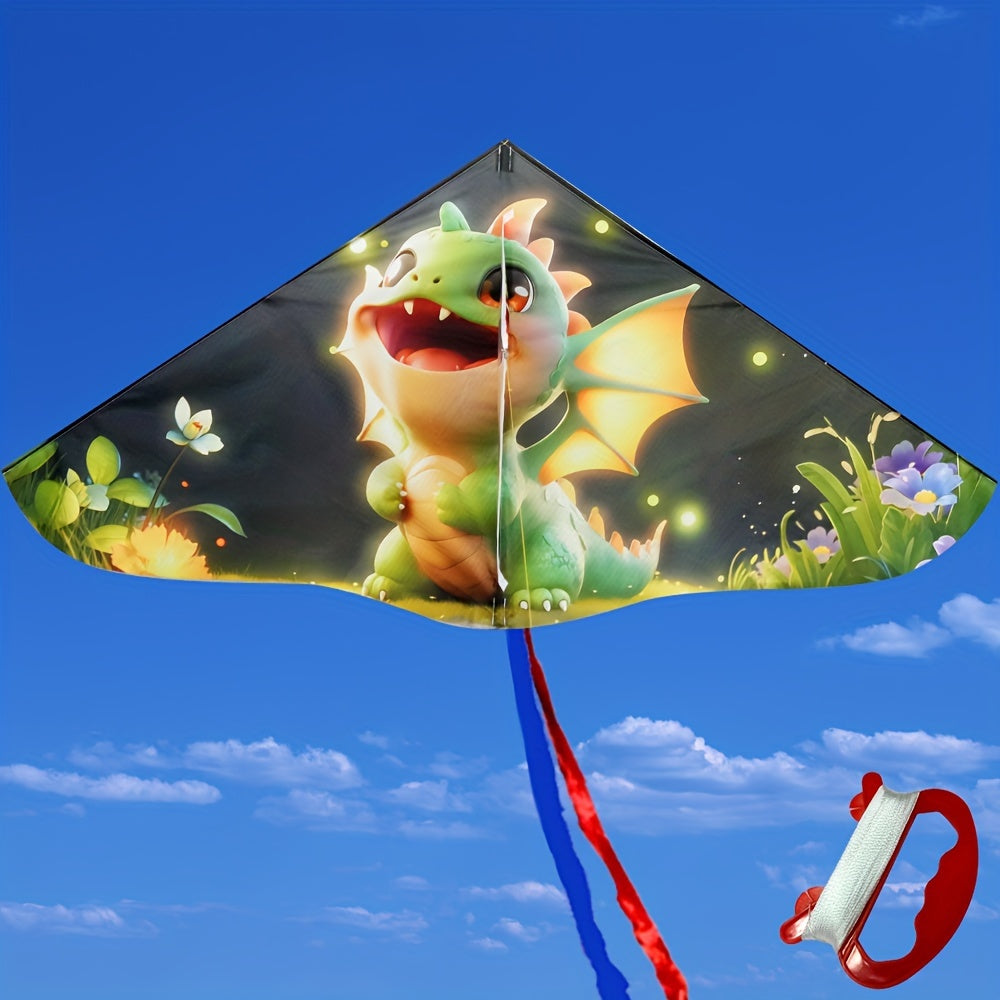 Cartoon Patterned Triangular Kite with 50M Line for Outdoor Fun