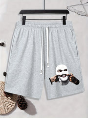Grimace Print Men's Drawstring Shorts Summer Clothing