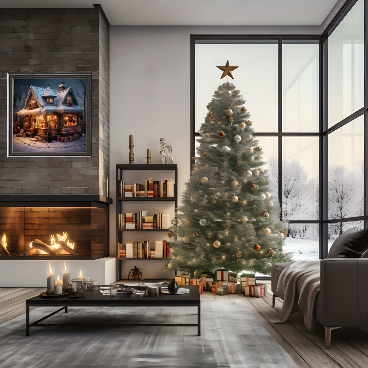 5D DIY Christmas Shop Diamond Painting Art Kit - 30x30cm
