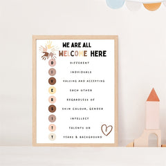 Diversity Poster Feelings Print Affirmations Nursery Decor