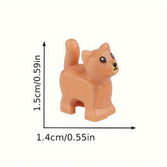 Cat & Small Animal Blocks Set - Fun Farm Playset for Ages 6