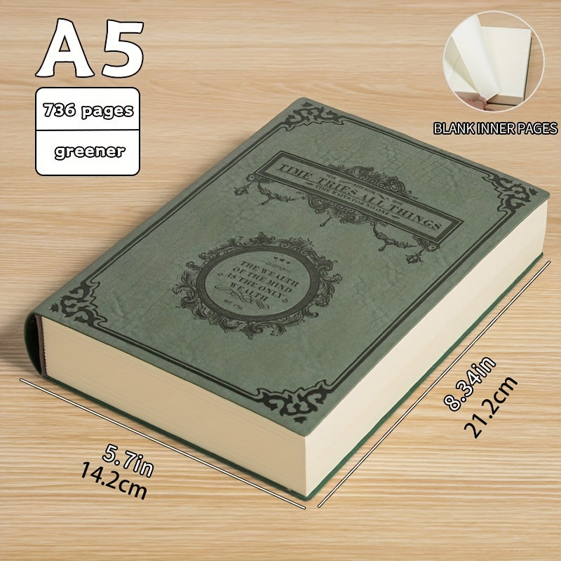 A5 PU Leather Hardcover Notebook 736 Pages Retro Pattern Sketchbook