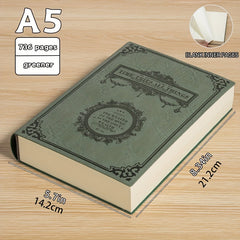 A5 PU Leather Hardcover Notebook 736 Pages Retro Pattern Sketchbook