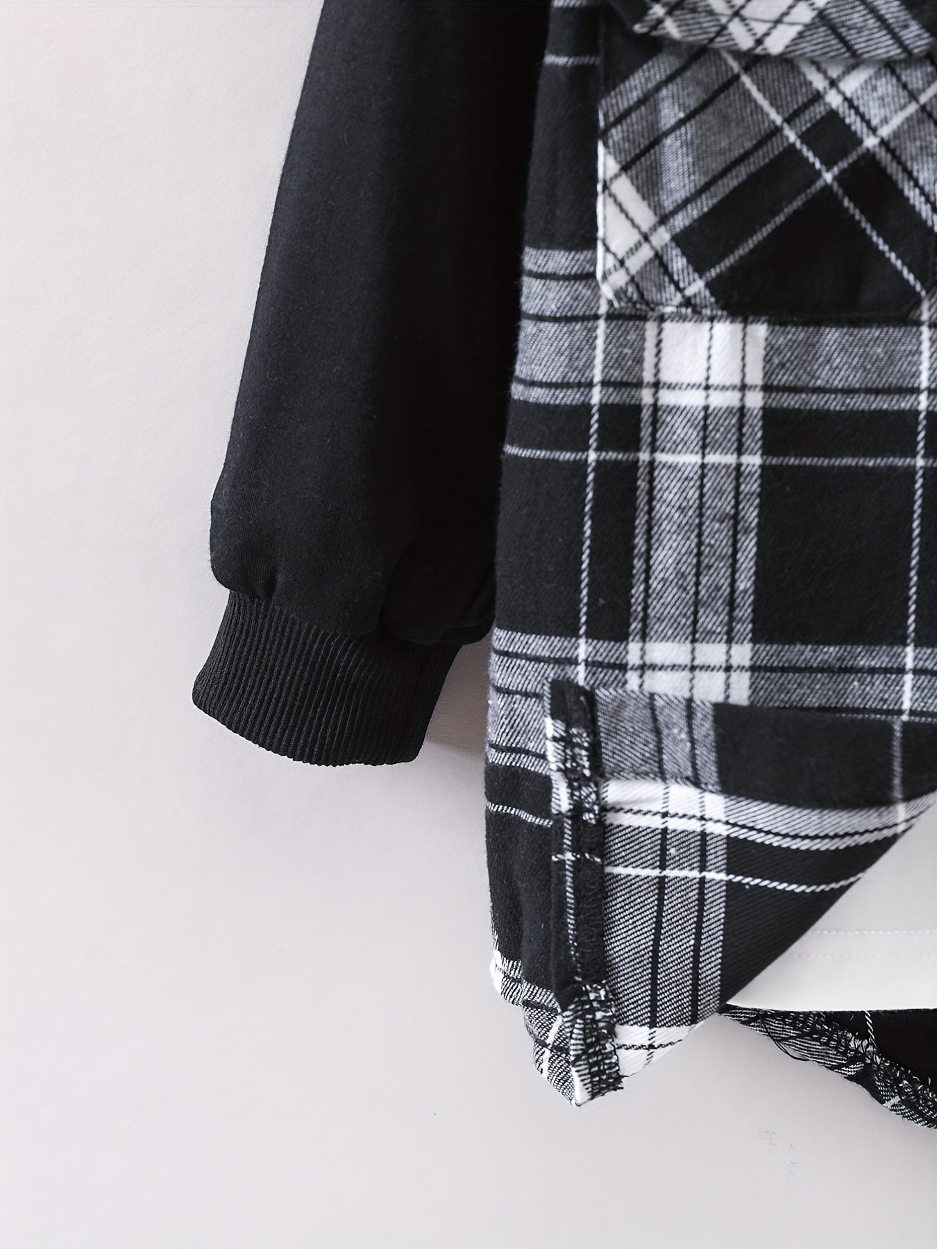 Kids Plaid Hooded Jacket Casual Button Down Hoodie